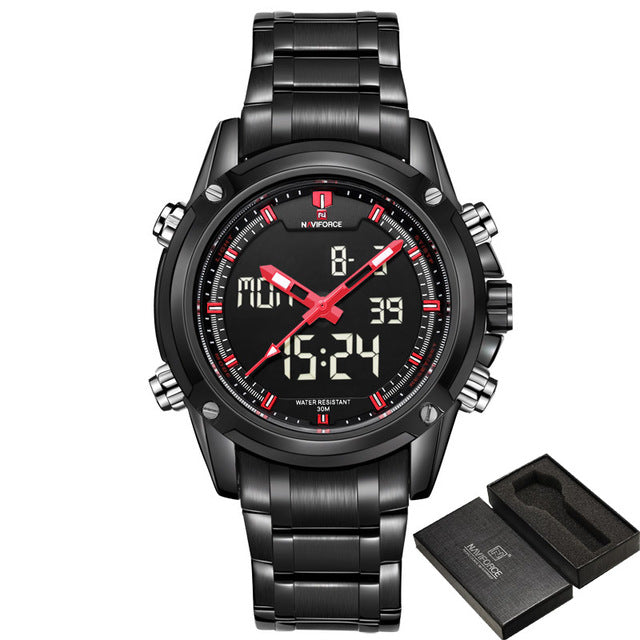 NAVIFORCE Luxury Brand Men Sports Army Military Watches Men's Quartz Analog LED Clock Male Waterproof Watch relogio masculino