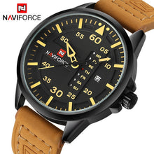 Load image into Gallery viewer, NAVIFORCE Luxury Brand Men Army Military Watches Men's Quartz Date Clock Man Leather Strap Sports Wrist Watch Relogio Masculino