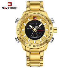 Load image into Gallery viewer, NAVIFORCE Luxury Brand Mens Sport Watch Gold Quartz Led Clock Men Waterproof Wrist Watch Male Military Watches Relogio Masculino