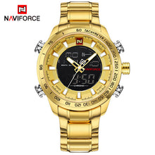 Load image into Gallery viewer, NAVIFORCE Luxury Brand Mens Sport Watch Gold Quartz Led Clock Men Waterproof Wrist Watch Male Military Watches Relogio Masculino