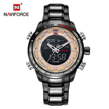 Load image into Gallery viewer, NAVIFORCE Luxury Brand Mens Sport Watch Gold Quartz Led Clock Men Waterproof Wrist Watch Male Military Watches Relogio Masculino