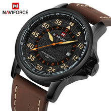 Load image into Gallery viewer, NAVIFORCE Top Luxury Brand Men Sports waterproof Watches Men&#39;s Quartz Clock Man Leather Military Wrist Watches Relogio Masculino