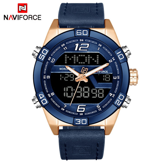 NAVIFORCE Luxury Brand Men Fashion Sports Watches Men's Waterproof Quartz Date Clock Man Leather Army Military Wrist Watch