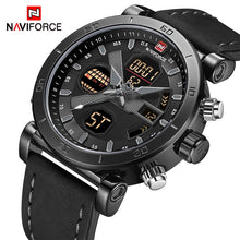 Load image into Gallery viewer, NAVIFORCE TOP Luxury Brand Sport Watches Men Leather Waterproof Army Military Digital Quartz Analog Wrist Watch Man Clock