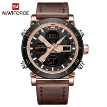Load image into Gallery viewer, NAVIFORCE TOP Luxury Brand Sport Watches Men Leather Waterproof Army Military Digital Quartz Analog Wrist Watch Man Clock
