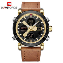 Load image into Gallery viewer, NAVIFORCE TOP Luxury Brand Sport Watches Men Leather Waterproof Army Military Digital Quartz Analog Wrist Watch Man Clock
