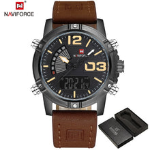 Load image into Gallery viewer, 2018 NAVIFORCE Men's Fashion Sport Watches Men Quartz Analog Date Clock Man Leather Military Waterproof Watch Relogio Masculino