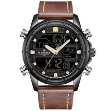 Load image into Gallery viewer, Top Brand Mens Sport Watches NAVIFORCE Men Quartz Analog LED Clock Man Leather Military Waterproof Wrist Watch Relogio Masculino