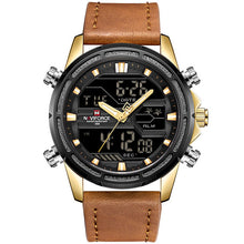 Load image into Gallery viewer, Top Brand Mens Sport Watches NAVIFORCE Men Quartz Analog LED Clock Man Leather Military Waterproof Wrist Watch Relogio Masculino