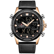 Load image into Gallery viewer, Top Brand Mens Sport Watches NAVIFORCE Men Quartz Analog LED Clock Man Leather Military Waterproof Wrist Watch Relogio Masculino